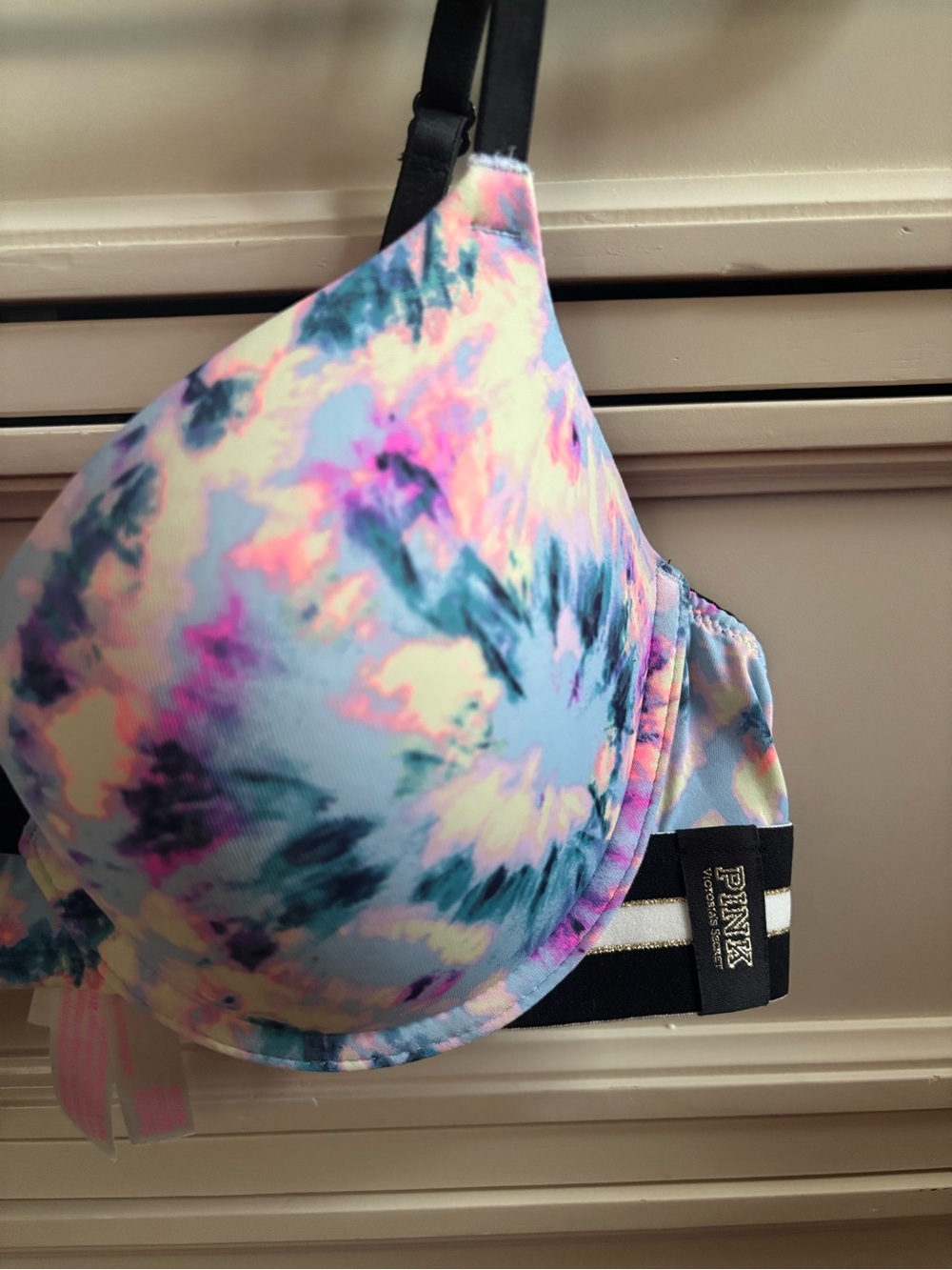 Victoria's Secret PINK Wear Everywhere Push Up Bra 36B Tie Dye Multicolor VS - Picture 4 of 12